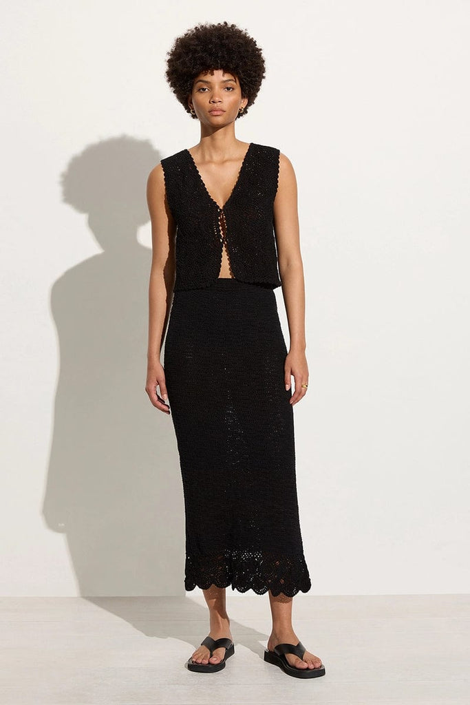 Crochet top skirt black