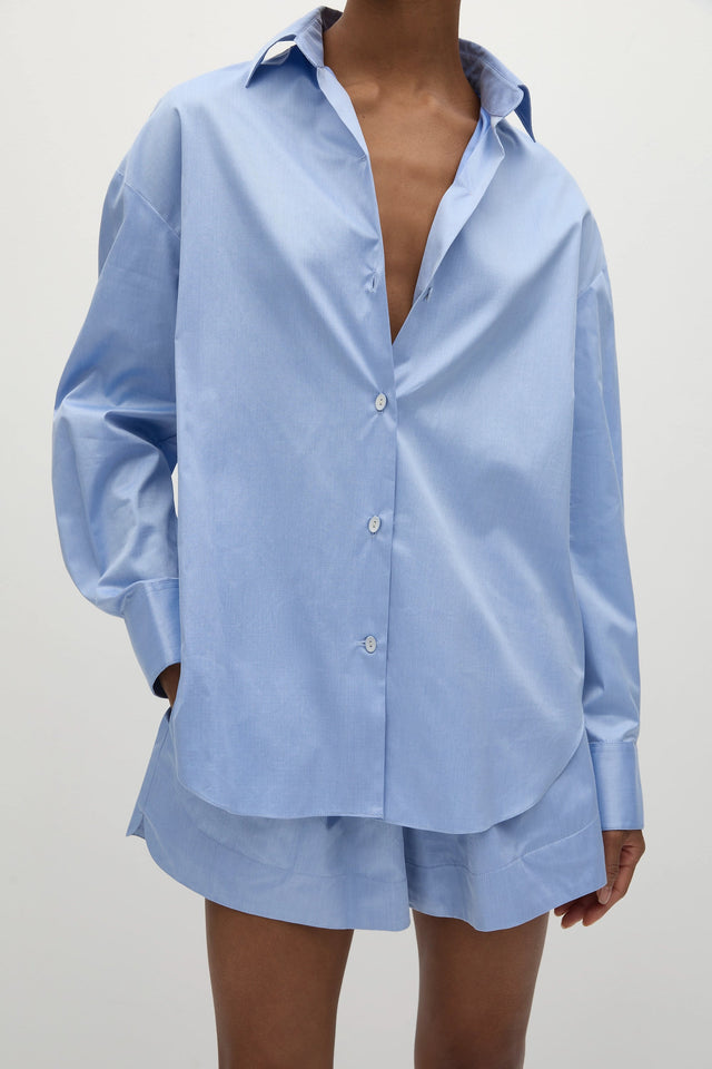 En Vau Oversized Shirt Soft Blue - Final Sale
