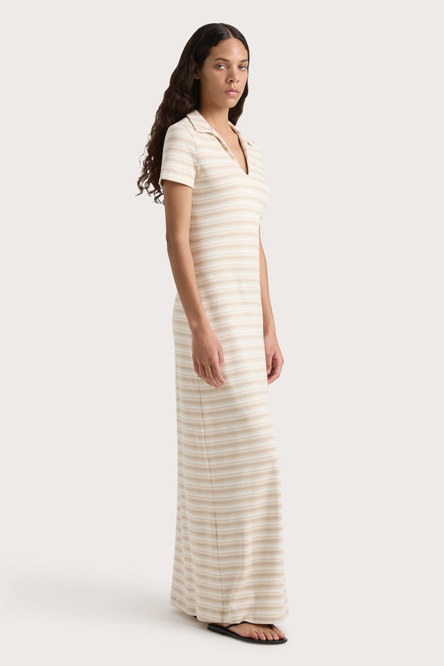 Tiesse Maxi Dress Cream Stripe