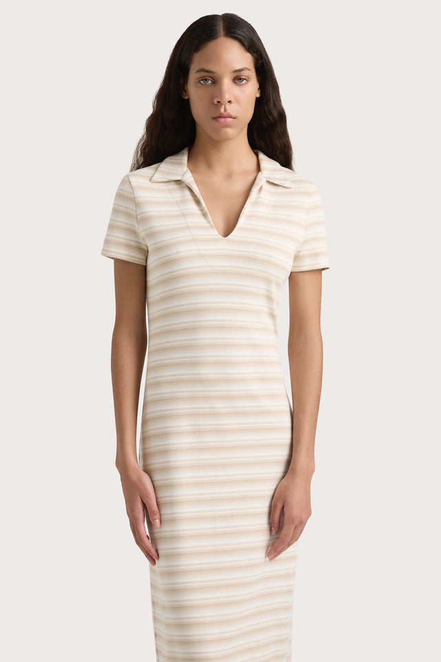 Tiesse Maxi Dress Cream Stripe