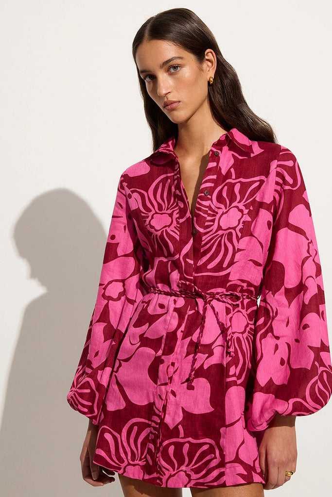 Rae Mini Dress Mica Floral Pink Faithfull the Brand