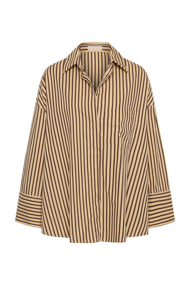 Clemente Shirt Carmen Stripe Sand Cedar