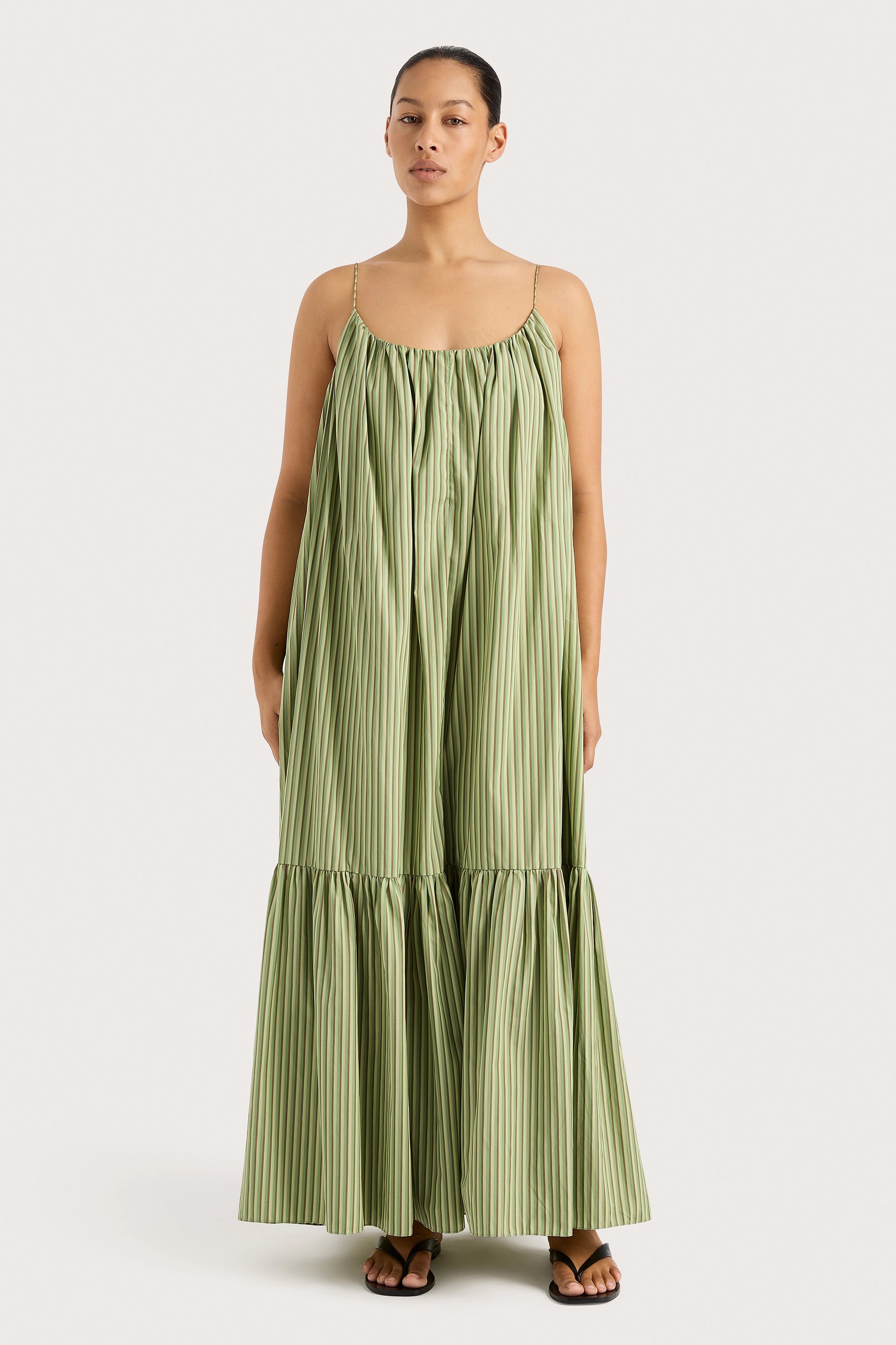 Elodie Maxi Dress Green Stripe - Final Sale – Faithfull the