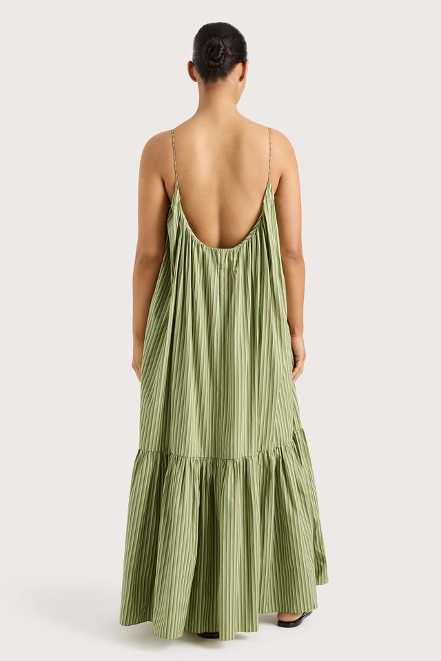 Elodie Maxi Dress Green Stripe