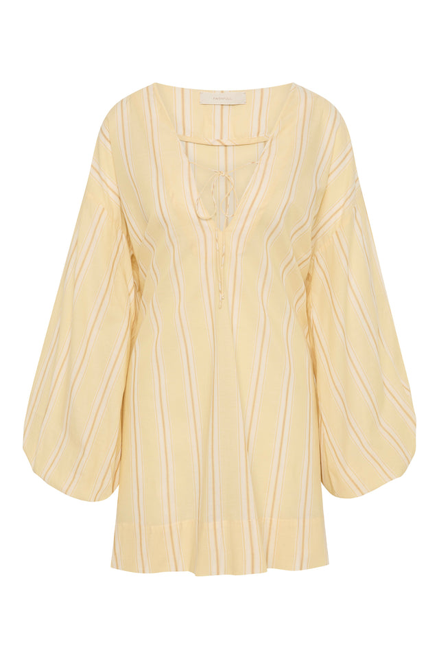 Pia Mini Dress Ombre Stripe Faded Mustard