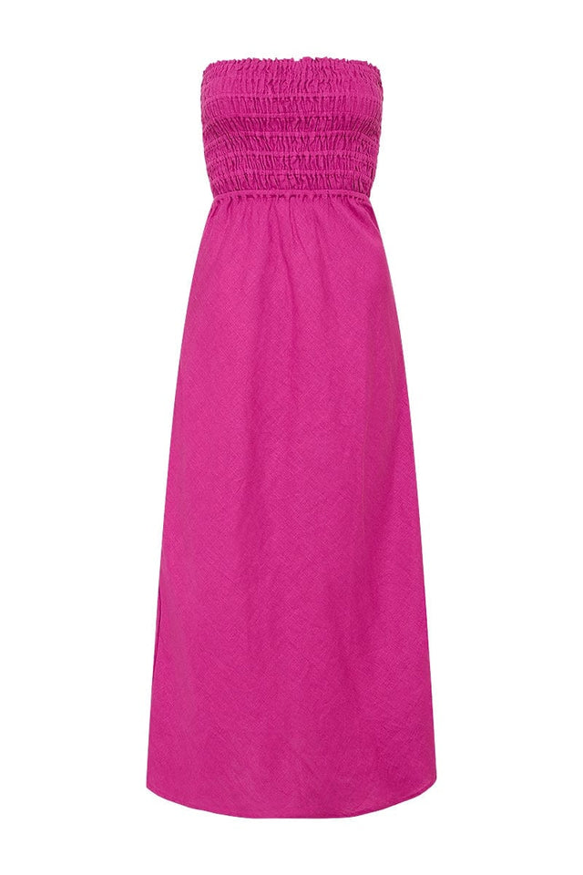 Do Dora Midi Dress Magenta - Faithfull the Brand Do Dora Midi Dress Magenta - Faithfull the Brand