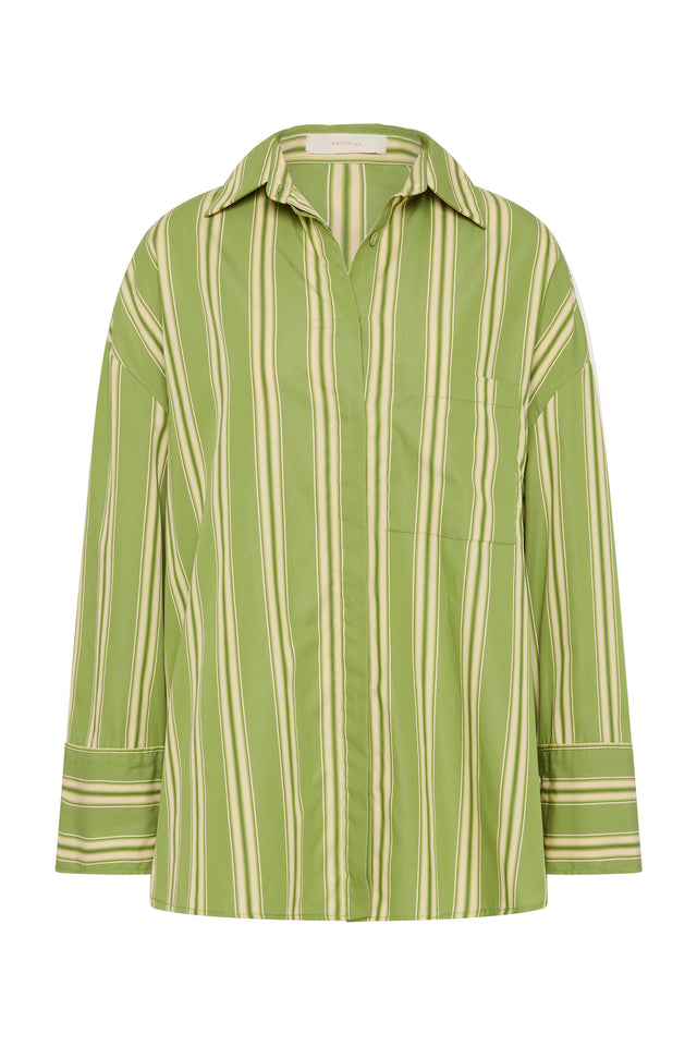 Clemente Shirt Ombre Stripe Juniper
