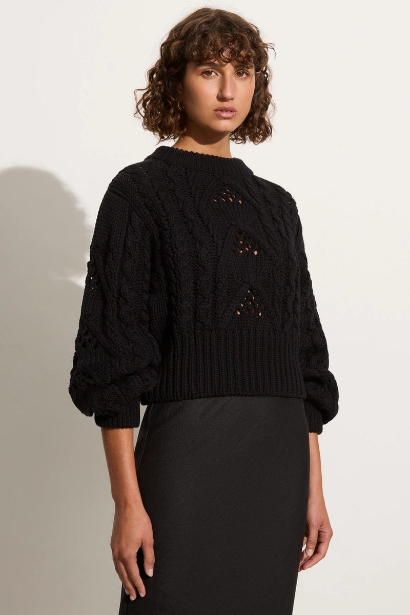 Cable knit 2025 jumper black