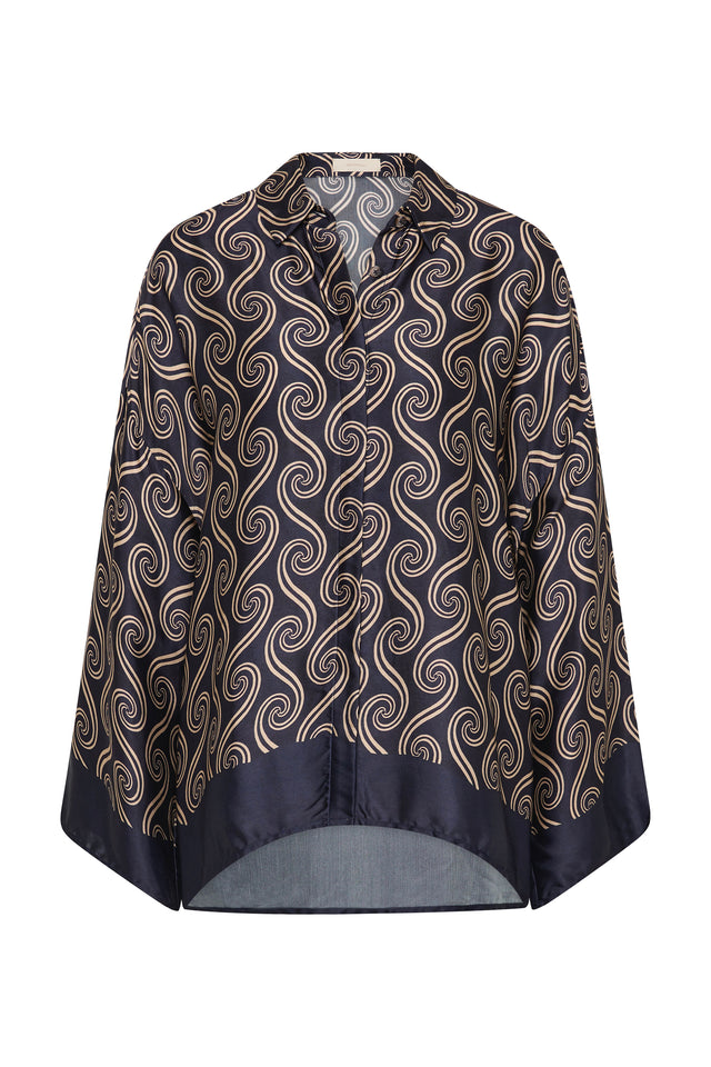Cora Shirt Juanita Swirl Indigo