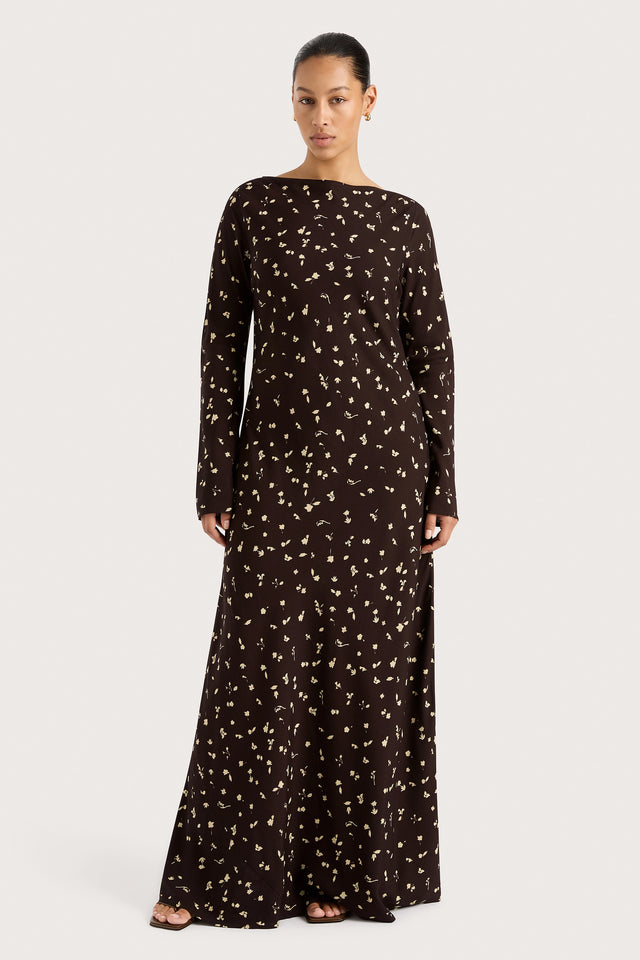 Lilou Maxi Dress Clover Brown