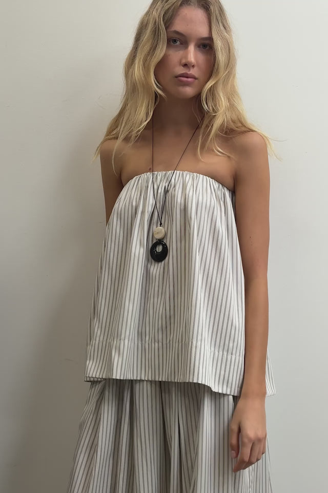 Maura Top Oliva Stripe Ecru