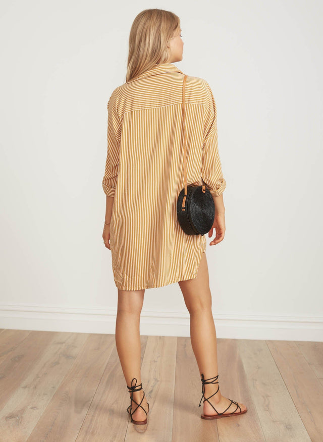Cap Maison Stripe Print Marigold Baia Shirt Dress  - Final Sale