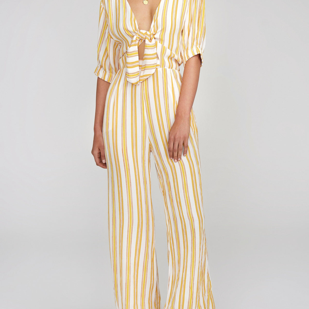 Azure Stripe Print Sun Matese Jumpsuit - Final Sale