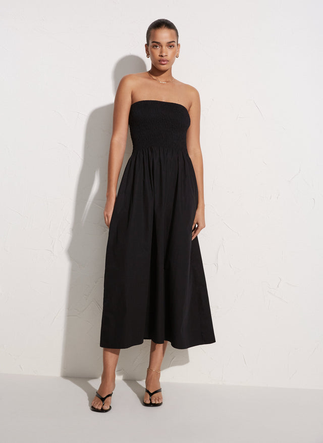 Madella Midi Dress Plain Black - Final Sale