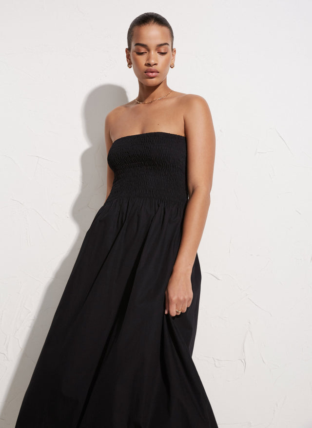 Madella Midi Dress Plain Black - Final Sale