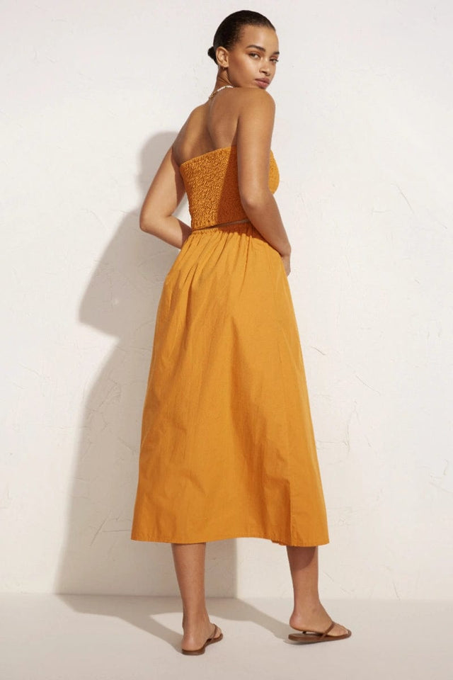 Deva Midi Dress Plain Orange - Final Sale