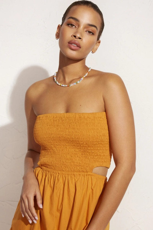 Deva Midi Dress Plain Orange - Final Sale