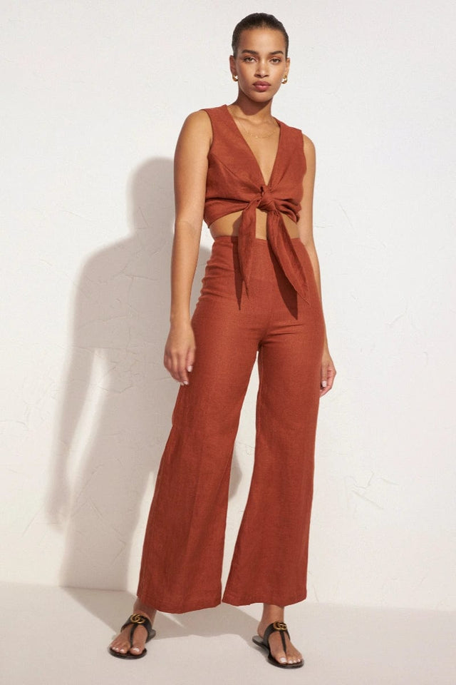 Dalaila Tie Top Plain Spice - Final Sale