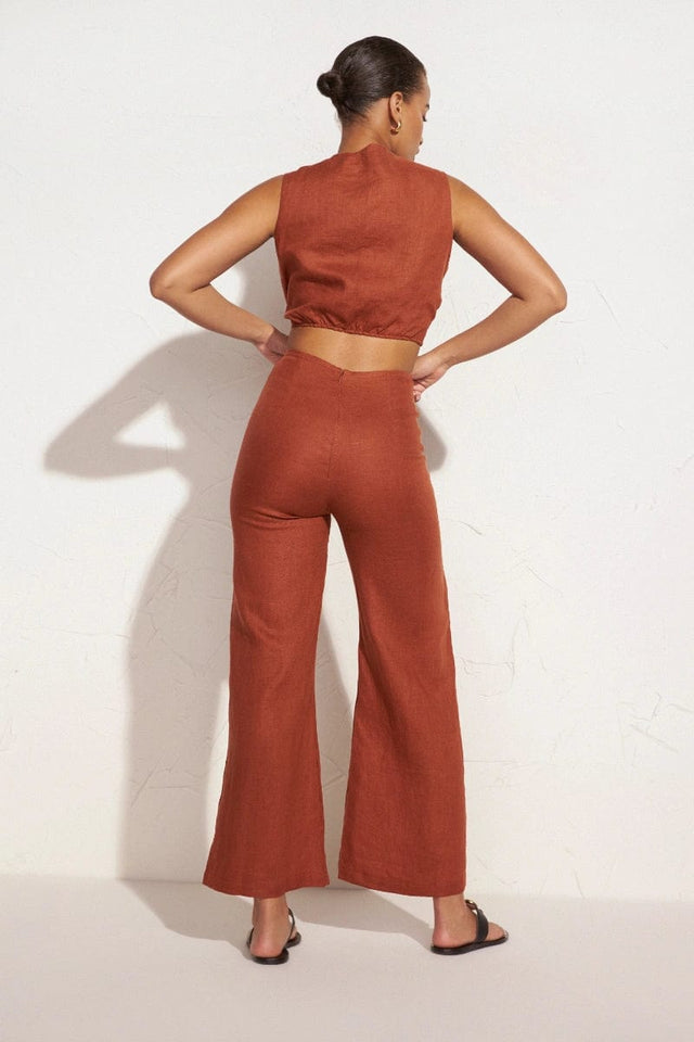 Dalaila Tie Top Plain Spice - Final Sale
