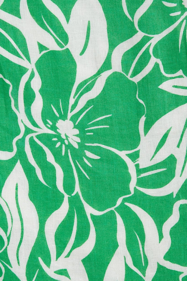 Dalaila Tie Top El Marsa Floral Print Green - Final Sale