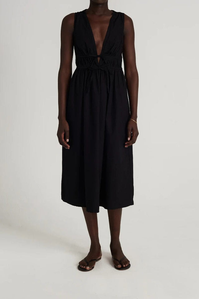 Andressa Midi Dress Plain Black - Final Sale