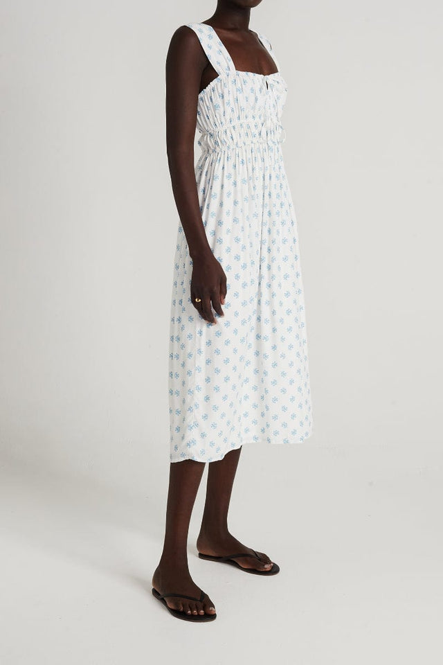 Ramonet Midi Dress Cairo Floral Print Blue - Final Sale