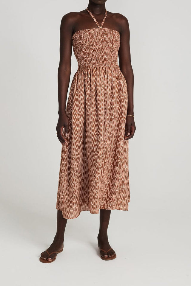 Alyvia Maxi Dress Vadella Print Cocoa - Final Sale