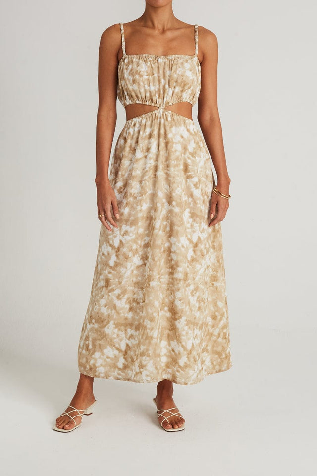 Celina Midi Dress Roos Tie Dye Stone - Final Sale