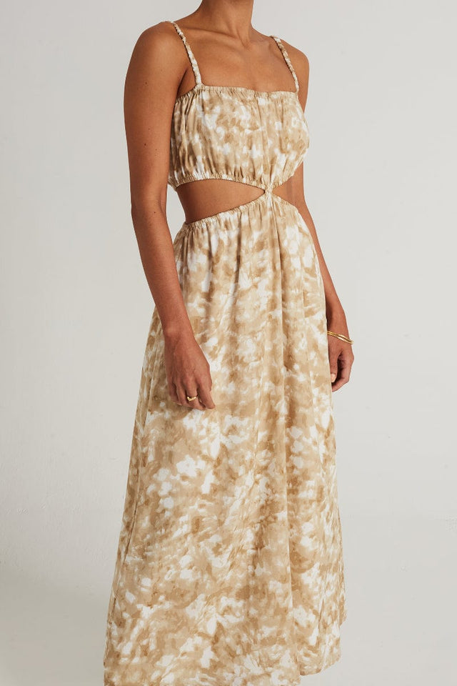Celina Midi Dress Roos Tie Dye Stone - Final Sale