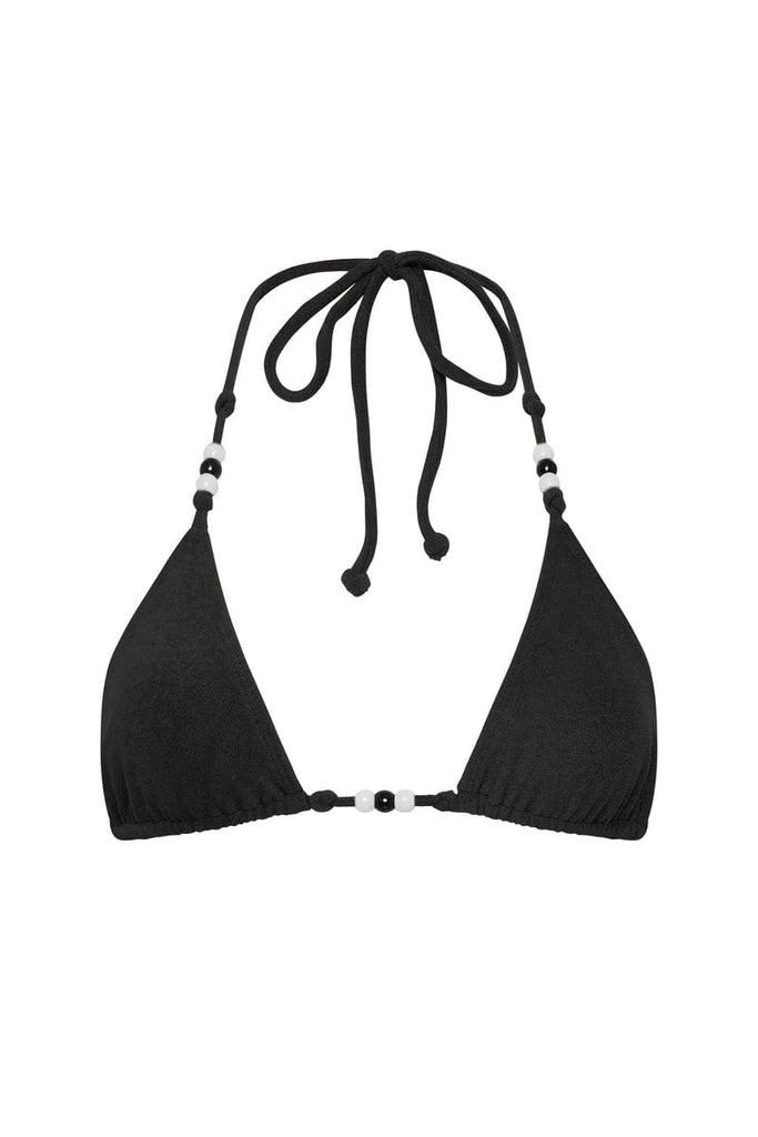 San Marco Bikini Top Black Towelling - Faithfull the Brand