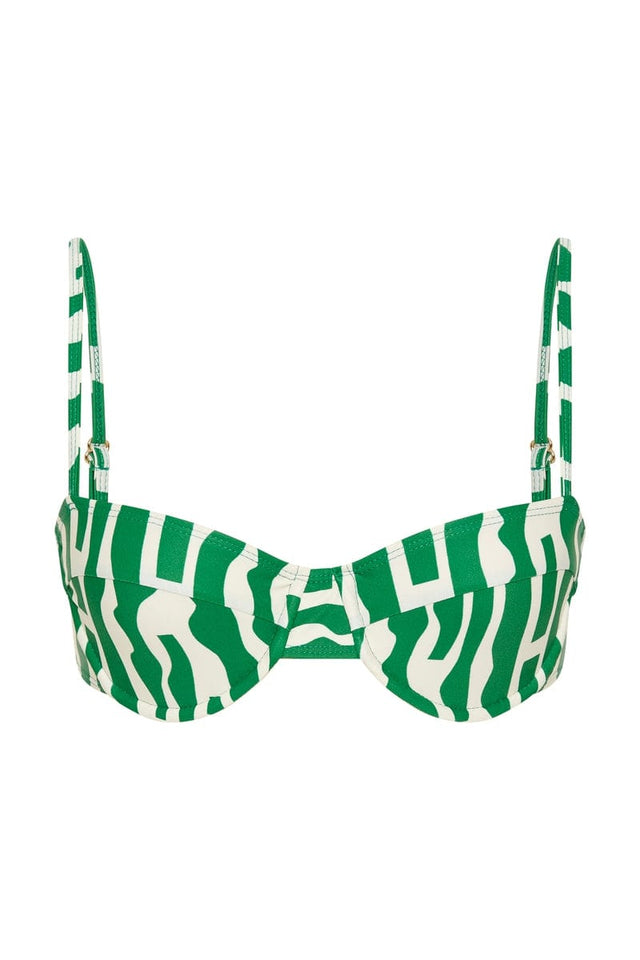 Farrah Bikini Top Tulli Print Green - Final Sale