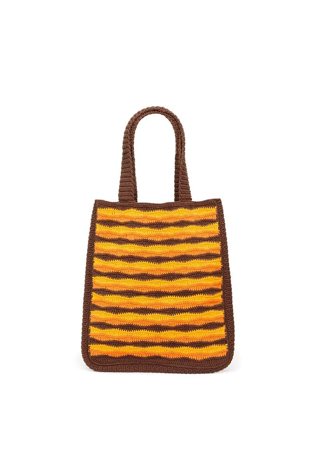 Pula Crochet Tote Bag Orange Faithfull the Brand