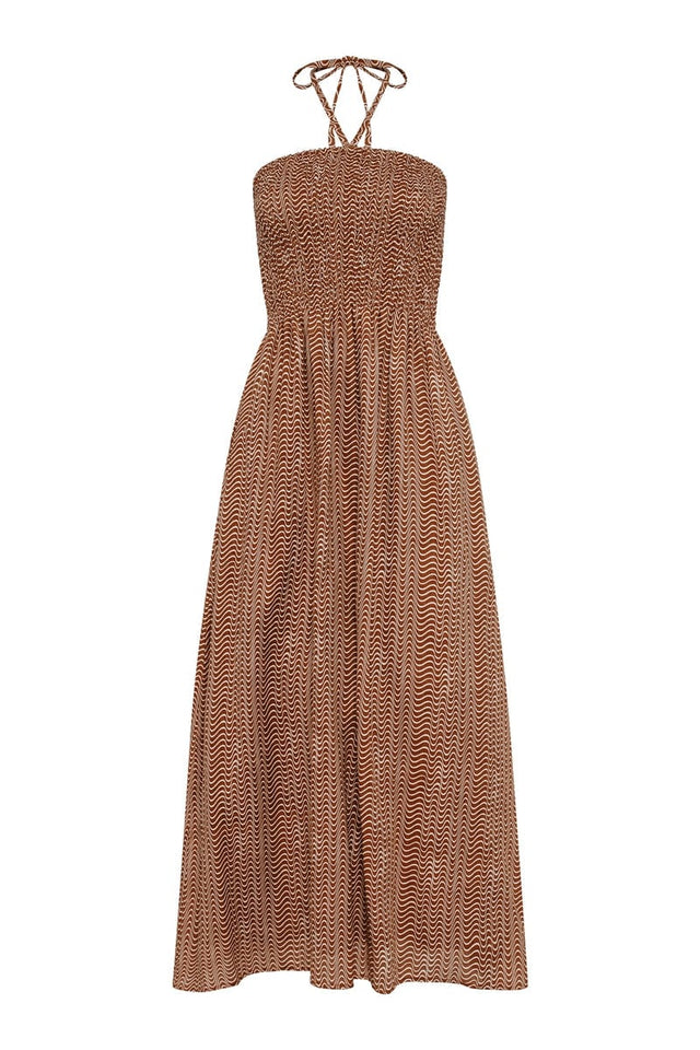 Alyvia Maxi Dress Vadella Print Cocoa - Final Sale