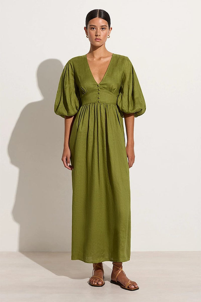 Clemente Maxi Dress Palm Green - Faithfull the Brand
