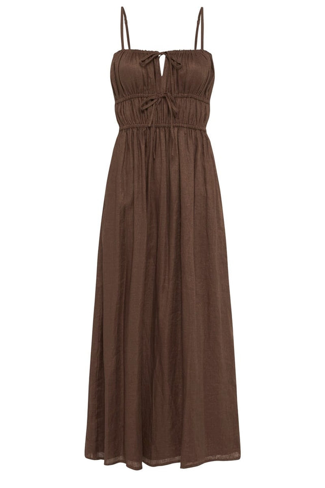 Francesca Midi Dress Plain Chocolate - Final Sale
