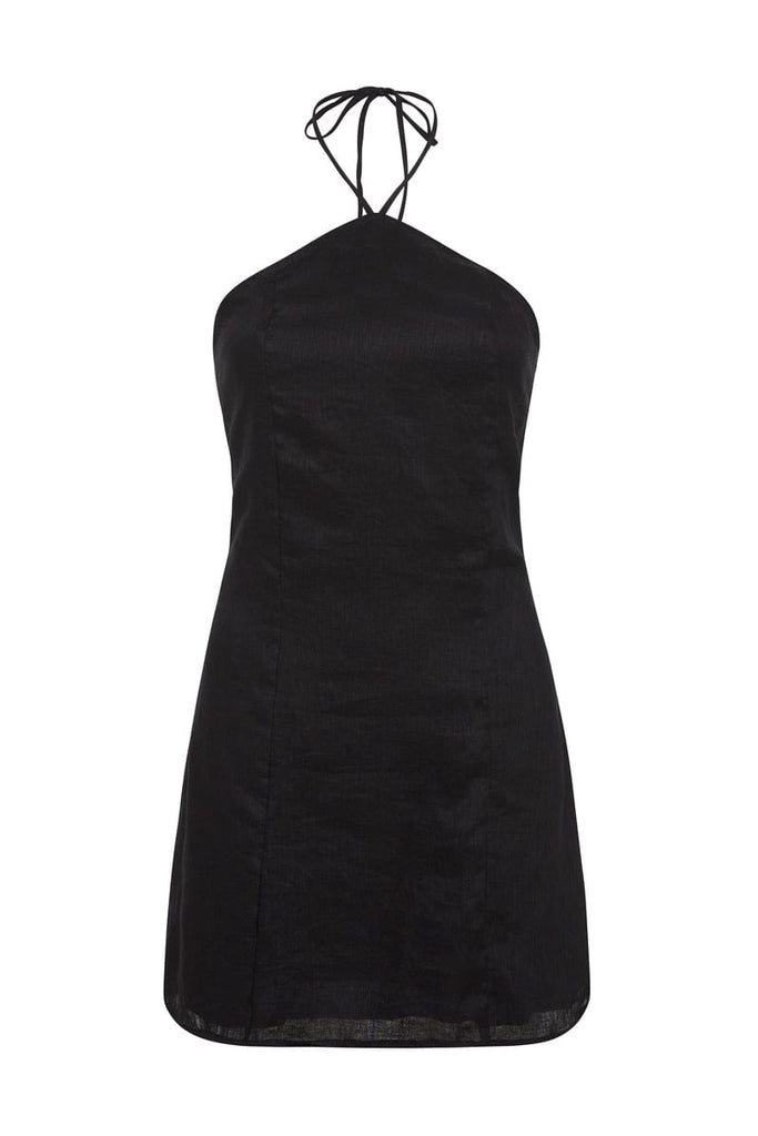 Faithfull the Brand Morissa Mini Dress Black Linen FF1805-BLK - Free  Shipping at Largo Drive