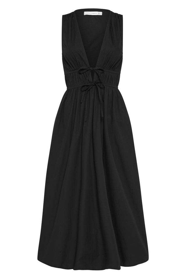 Andressa Midi Dress Plain Black - Final Sale