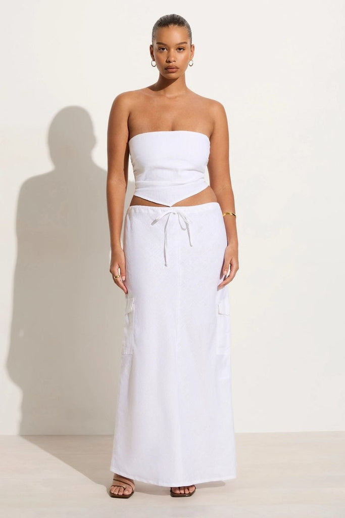 Katala Skirt White - Faithfull the Brand
