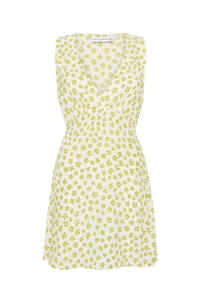 Penne Mini Dress Gita Floral Green - Faithfull the Brand