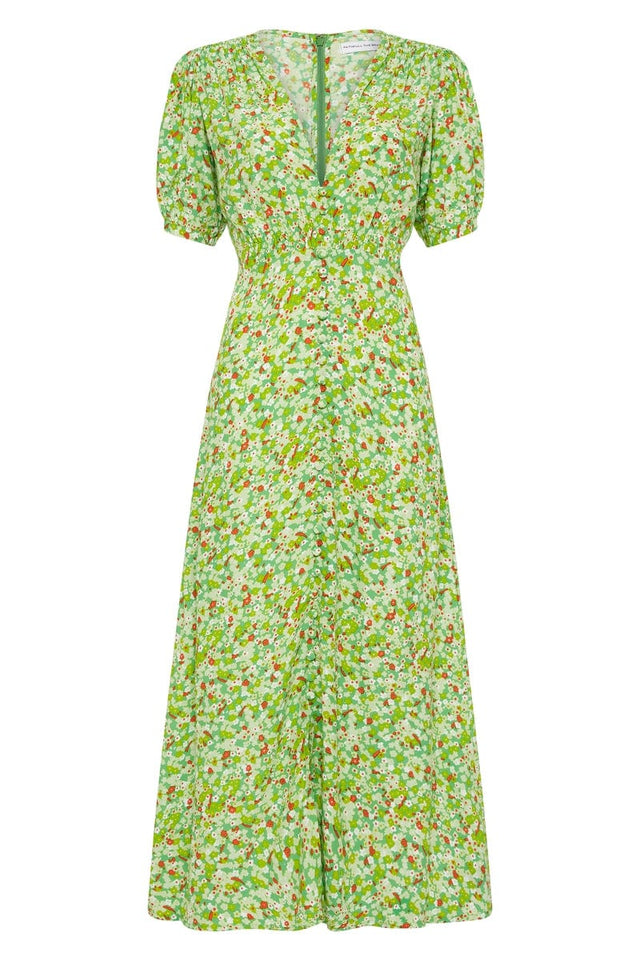 Bellavista Midi Dress Lou Floral Print Green - Final Sale