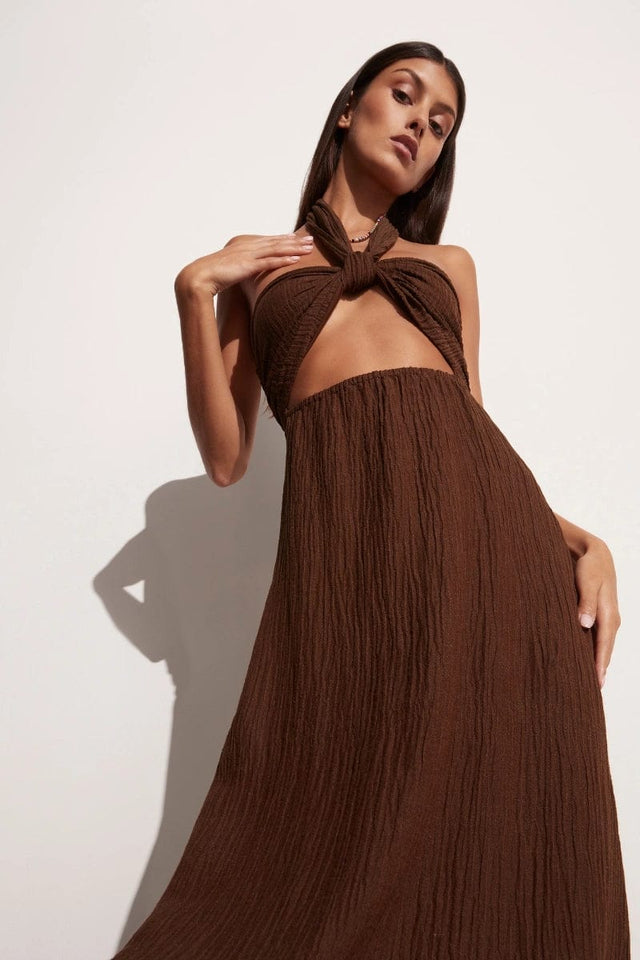 Halona Maxi Dress Chocolate - Final Sale