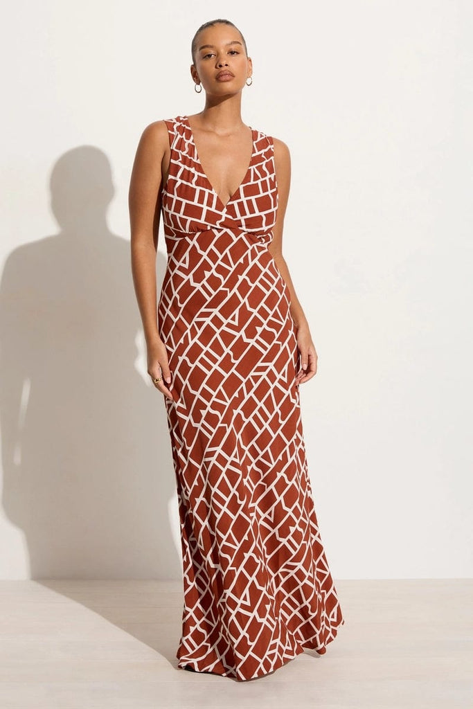 Tropicale Midi Dress Nilo Print Faithfull the Brand