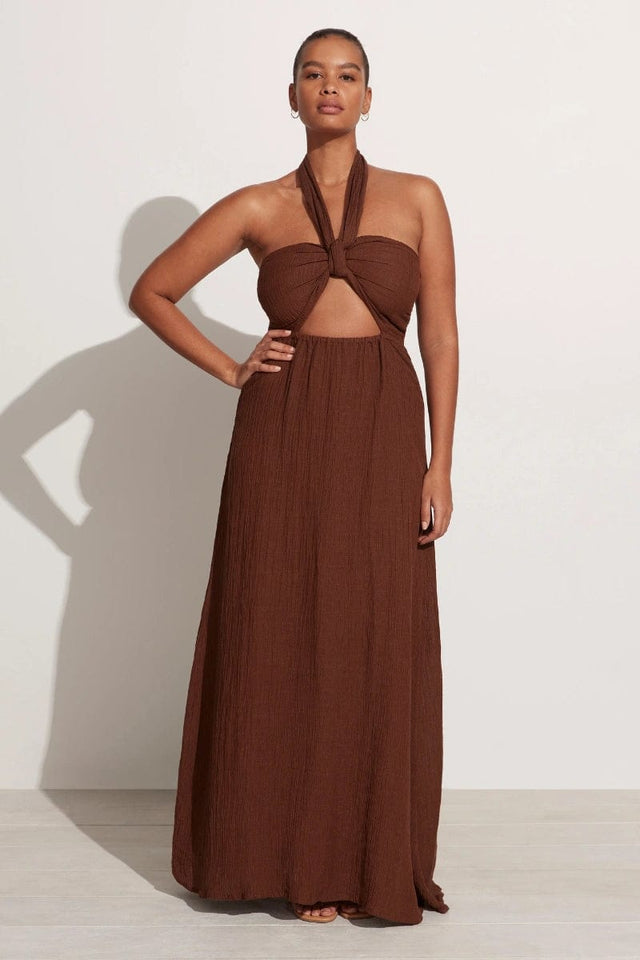 Halona Maxi Dress Chocolate - Final Sale