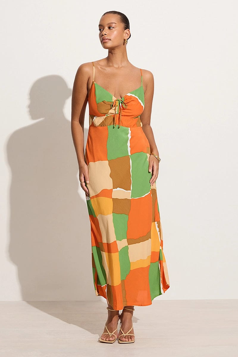 Tempio Midi Dress Costa Smeralda Print Faithfull The Brand