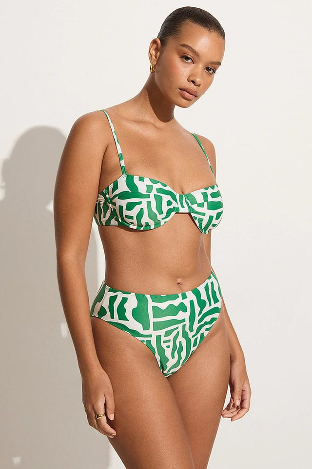 Farrah Bikini Top Tulli Print Green - Final Sale