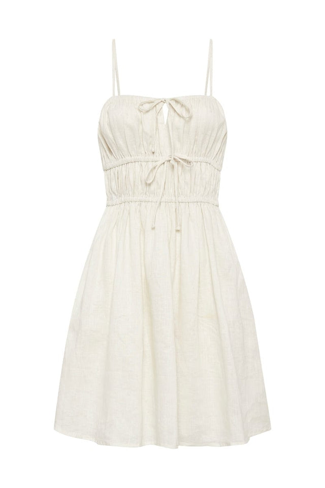 Shivka Mini Dress Plain Egg Shell - Final Sale