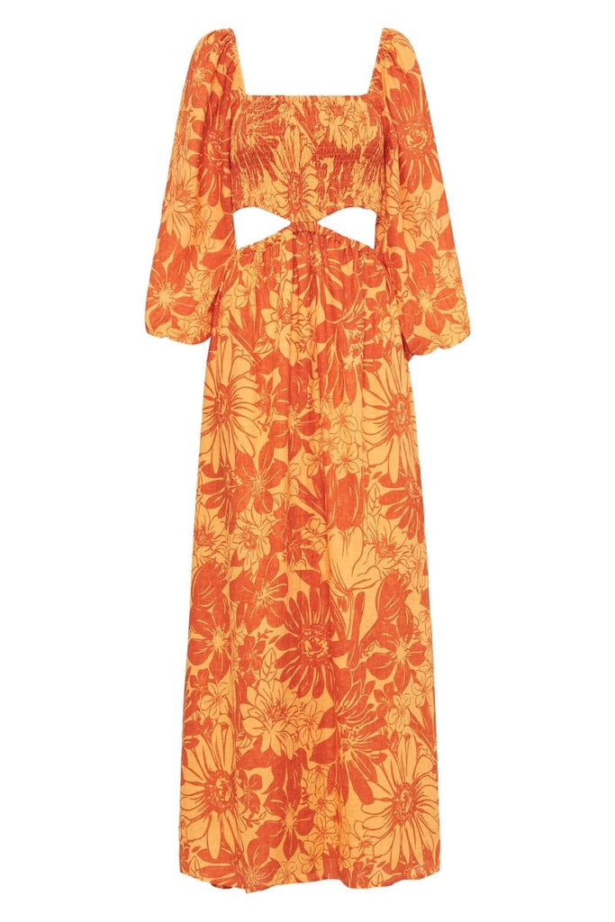 Zara orange floral sales dress