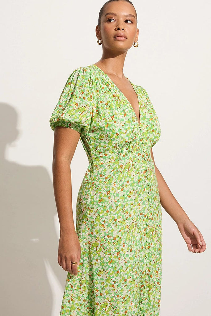 Green floral 2025 maxi dress