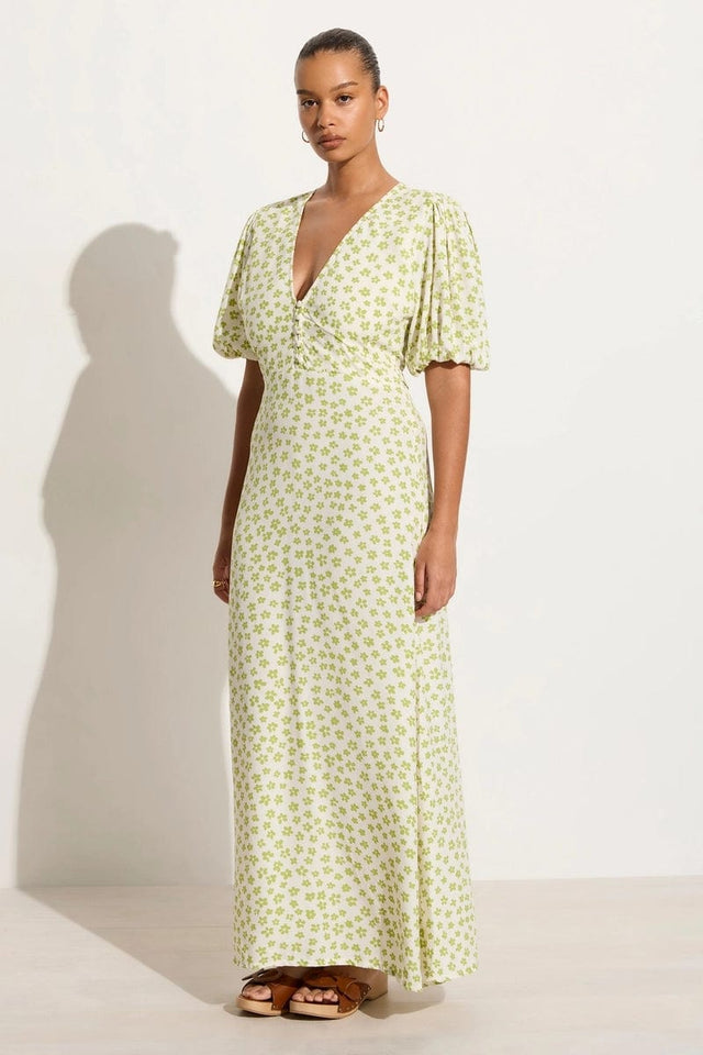 Rubinetti Maxi Dress Gita Floral Green - Final Sale