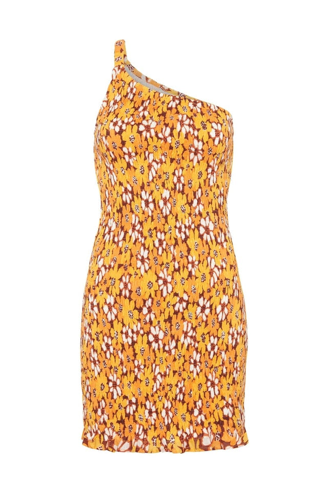 Terre Mer Mini Dress Li Reni Floral Print Orange - Final Sale